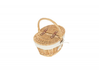 Basket, CHILD'S OVAL LIDDED HAMPER with WHITE LINING