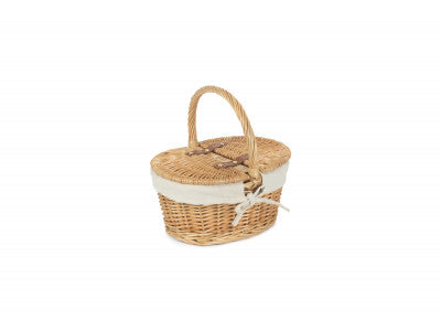Basket, CHILD'S OVAL LIDDED HAMPER with WHITE LINING
