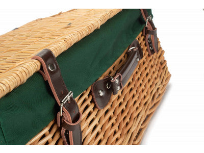 "Basket, 22" BUFF HAMPER with GREEN LINING"