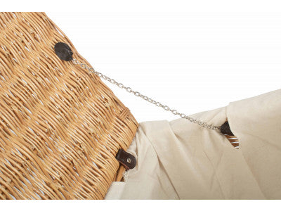 "Basket, 22" BUFF HAMPER with WHITE LINING"