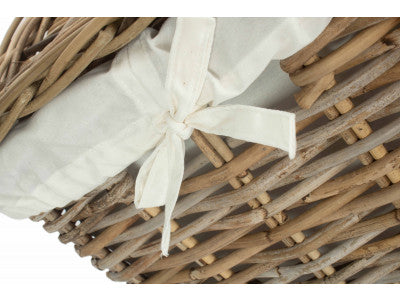 Basket, SMALL SQUARE RATTAN LAUNDRY HAMPER BASKET