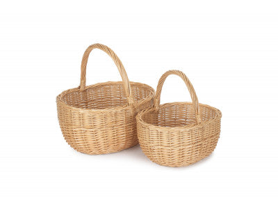 Basket, Set of 2 BUFF OVAL SHOPPER 