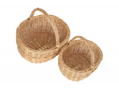 Basket, Set of 2 BUFF OVAL SHOPPER 