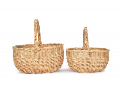 Basket, Set of 2 BUFF OVAL SHOPPER 
