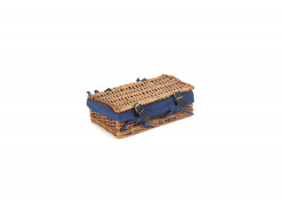 "Basket, SMALL 14" PACKAGING HAMPER with NAVY BLUE LINING"