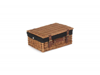 "Basket, 14" LIGHT STEAMED HAMPER with BLACK LINING"