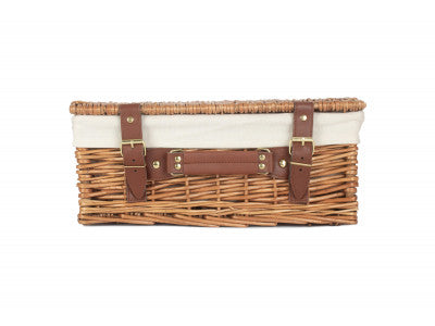 "Basket, 14" LIGHT STEAMED HAMPER with WHITE LINING"