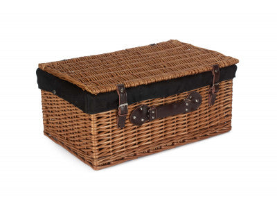 "Basket, 22" DOUBLE STEAMED HAMPER with BLACK LINING"