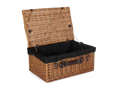 "Basket, 22" DOUBLE STEAMED HAMPER with BLACK LINING"