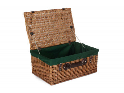 "Basket, 22" DOUBLE STEAMED HAMPER with GREEN LINING"