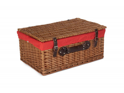 "Basket, 22" DOUBLE STEAMED HAMPER with RED LINING"