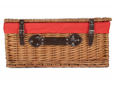 "Basket, 22" DOUBLE STEAMED HAMPER with RED LINING"