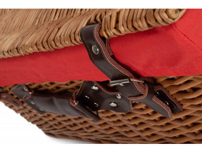 "Basket, 22" DOUBLE STEAMED HAMPER with RED LINING"