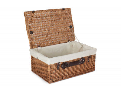 "Basket, 22" DOUBLE STEAMED HAMPER with WHITE LINING"