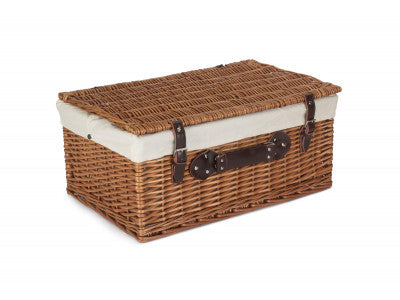 "Basket, 22" DOUBLE STEAMED HAMPER with WHITE LINING"