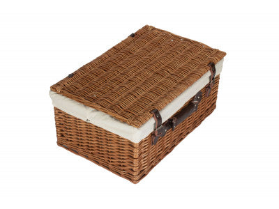 "Basket, 22" DOUBLE STEAMED HAMPER with WHITE LINING"