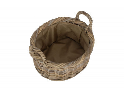 Basket, SIZE 1 OVAL RATTAN STORAGE BASKET with CORDURA LINING