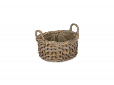 Basket, SIZE 1 OVAL RATTAN STORAGE BASKET with CORDURA LINING