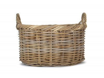 Basket, SIZE 2 OVAL RATTAN STORAGE BASKET with CORDURA LINING