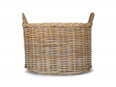 Basket, SIZE 3 OVAL RATTAN STORAGE/LOG BASKET with CORDURA LINING