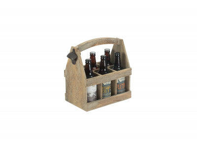 Basket, OAK EFFECT 6 BEER BOTTLE CARRIER