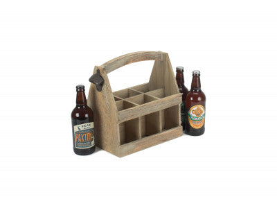 Basket, OAK EFFECT 6 BEER BOTTLE CARRIER
