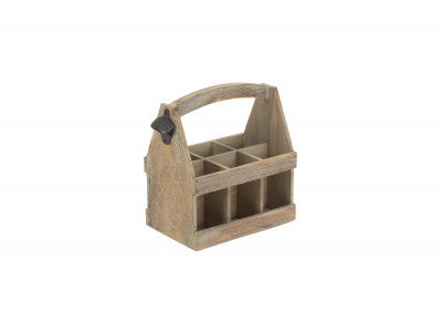Basket, OAK EFFECT 6 BEER BOTTLE CARRIER