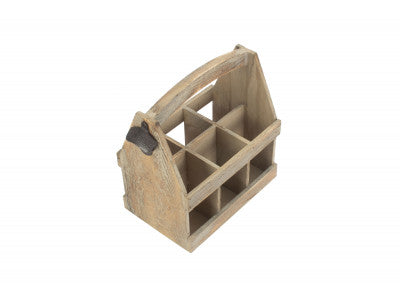 Basket, OAK EFFECT 6 BEER BOTTLE CARRIER