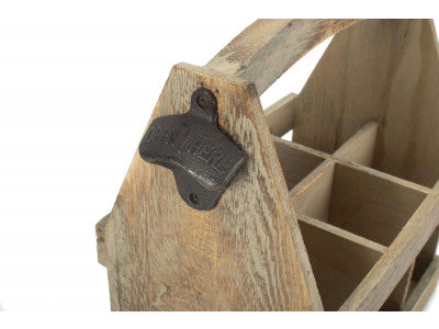 Basket, OAK EFFECT 6 BEER BOTTLE CARRIER