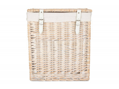 Basket, SIZE 1 - BOUTIQUE WHITE WASH STORAGE LAUNDRY HAMPER with LINING