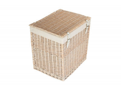 Basket, SIZE 2 - BOUTIQUE WHITE WASH STORAGE LAUNDRY HAMPER with LINING
