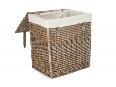 Basket, SIZE 1 - BOUTIQUE ANTIQUE WASH STORAGE LAUNDRY HAMPER with LINING