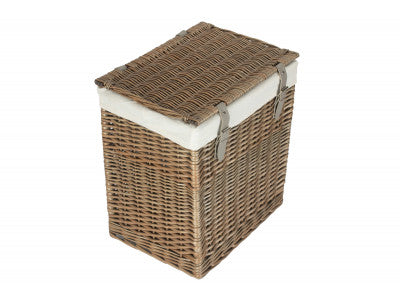 Basket, SIZE 1 - BOUTIQUE ANTIQUE WASH STORAGE LAUNDRY HAMPER with LINING