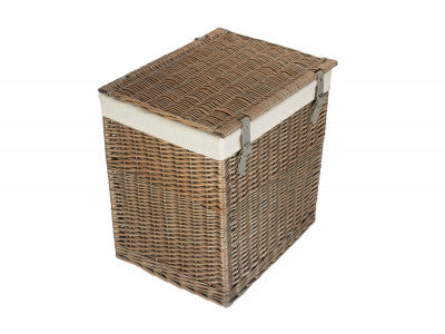 Basket, SIZE 2 - BOUTIQUE ANTIQUE WASH STORAGE LAUNDRY HAMPER with LINING