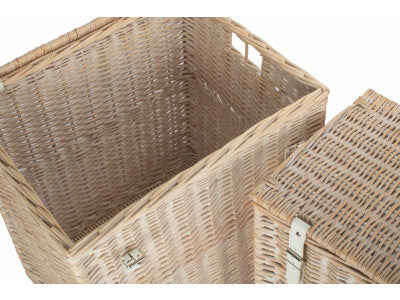 Basket, Set of 2 WHITE WASH VINTNER STORAGE HAMPER 