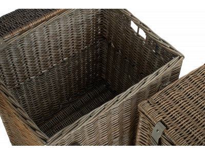 Basket, Set of 2 ANTIQUE WASH VINTNER STORAGE HAMPER 