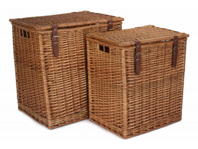 Basket, Set of 2 DOUBLE STEAMED VINTNER STORAGE HAMPER 