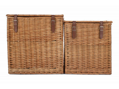 Basket, Set of 2 DOUBLE STEAMED VINTNER STORAGE HAMPER 