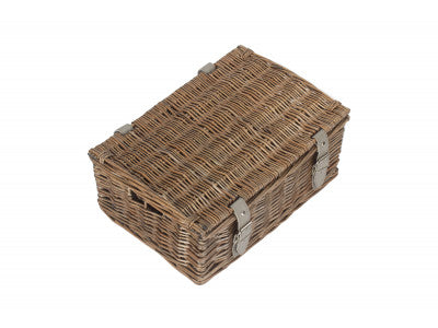 Basket, 14 inch EMPTY WICKER HAMPER BASKET - ANTIQUE WASH - UNLINED