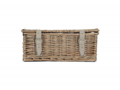 Basket, 14 inch EMPTY WICKER HAMPER BASKET - ANTIQUE WASH - UNLINED