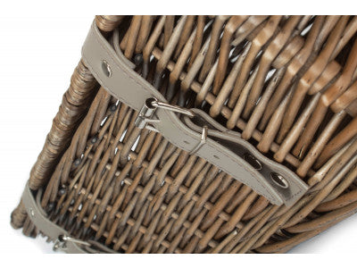 Basket, 14 inch EMPTY WICKER HAMPER BASKET - ANTIQUE WASH - UNLINED