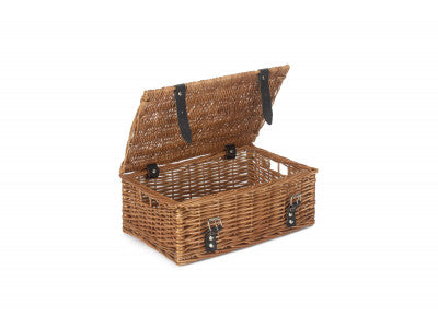 Basket, 14 inch EMPTY WICKER HAMPER BASKET - DOUBLE STEAMED - UNLINED