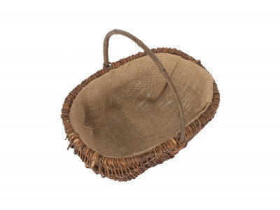 Basket, MEDIUM OVAL UNPEELED WILLOW GARDEN TRUG