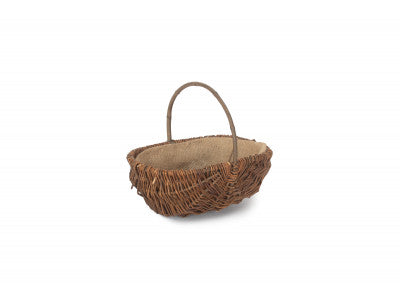 Basket, MEDIUM OVAL UNPEELED WILLOW GARDEN TRUG