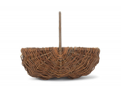 Basket, MEDIUM OVAL UNPEELED WILLOW GARDEN TRUG