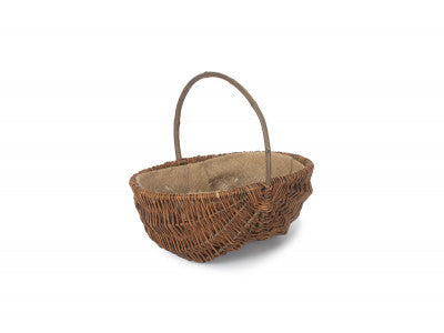Basket, LARGE OVAL UNPEELED WILLOW GARDEN TRUG