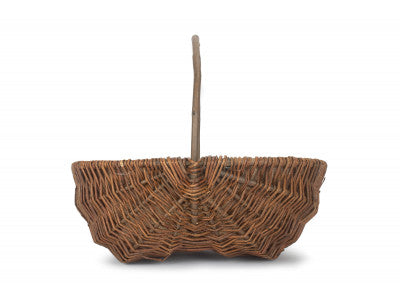 Basket, LARGE OVAL UNPEELED WILLOW GARDEN TRUG