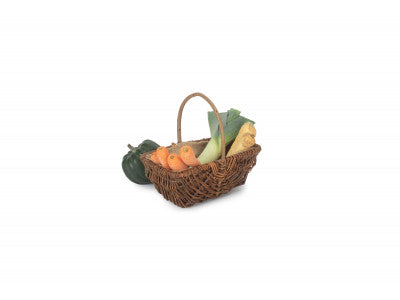 Basket, SMALL RECTANGULAR UNPEELED WILLOW GARDEN TRUG with HESSIAN LINING