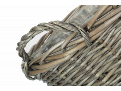 Basket, LARGE ROUND ANTIQUE WASH DISPLAY TRAY with PLASTIC LINING