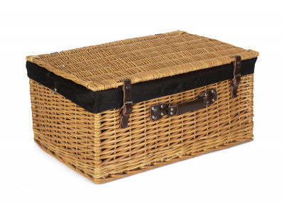 "Basket, 24" BUFF HAMPER with BLACK LINING"